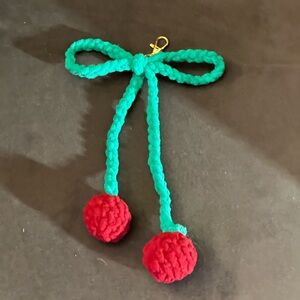 Bag Charm Purse Backpack Keychain Cherries Handmade